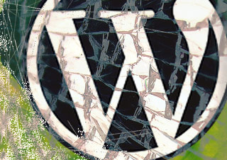 distressed WordPress logo marking a persistent line break bug in the visual editor