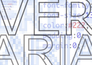 Arial and Verdana composite collage exploring cross-platform font options for digital design