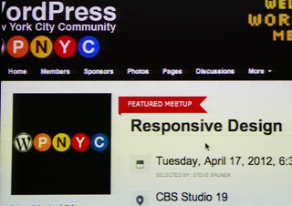 Responsive design screen on WPNYC Meetup group page
