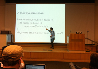 Andrew Nacin walks the crowd through details of the query at WordCamp NYC 2012